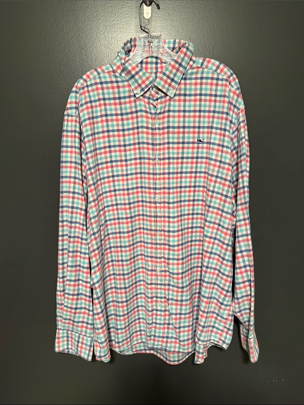 Vineyard Vines Pink, Blue & White Plaid Button-Down Shirt